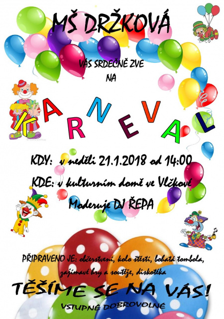 Dětský karneval MŠ Držková