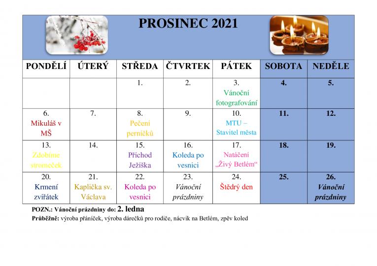 Program prosinec
